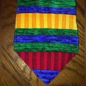 Cocktail Collection Tie Men's Multicolor Artsy Vivid ColorBlock Pattern Silk NWT